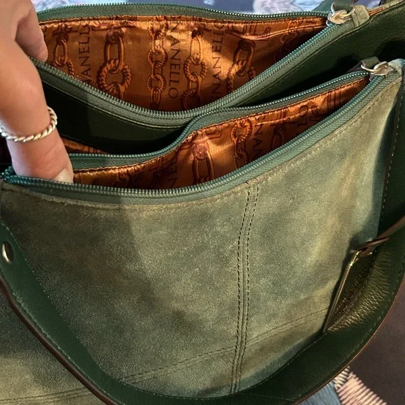 Tignanello Green Suede Women's Purse - Picture 5 of 9